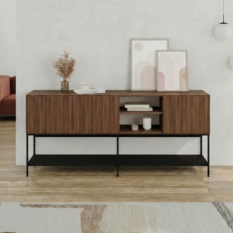 Kenvor Konsoll 180x80x40 cm - Milano Walnut, Wood Black, Black - Møbler - Bord - Avlastningsbord - Gangbord