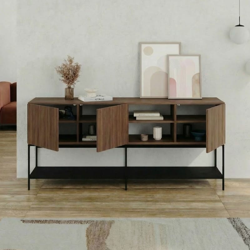 Kenvor Konsoll 180x80x40 cm - Milano Walnut, Wood Black, Black - Møbler - Bord - Avlastningsbord - Gangbord