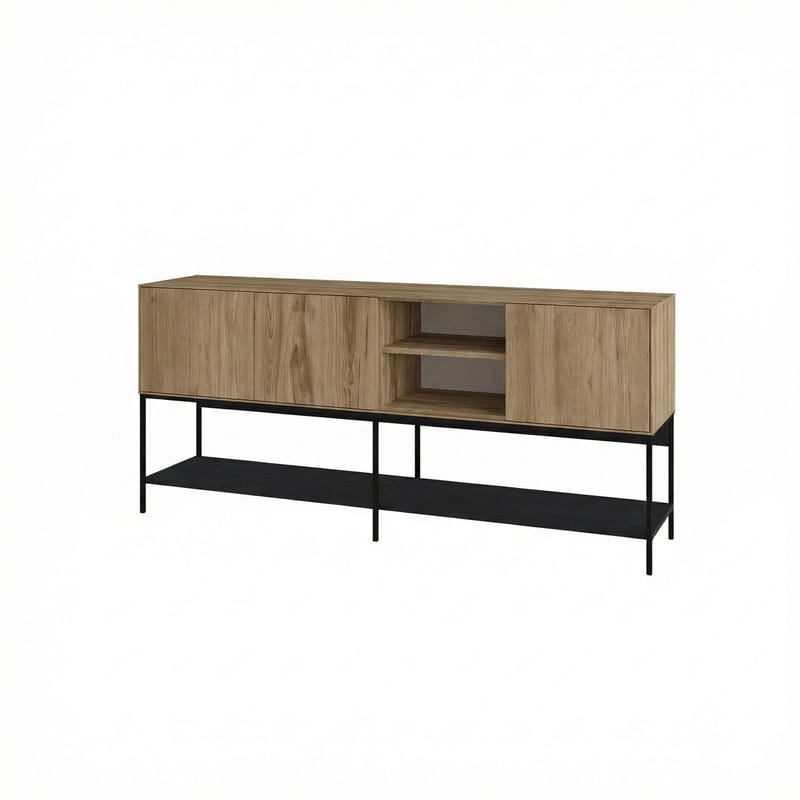 Kenvor Konsoll 180x80x40 cm - Naturlig eik, tre-svart, svart - Møbler - Bord - Avlastningsbord - Gangbord