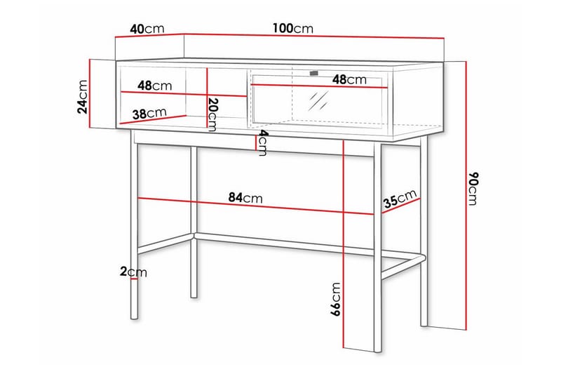 Kintore Sidebord 100 cm - Svart - Lampebord & sidebord - Brettbord og småbord