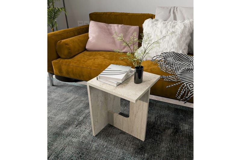Kiros Sidebord 35x35 cm - Beige - Møbler - Bord - Avlastningsbord - Lampebord & sidebord