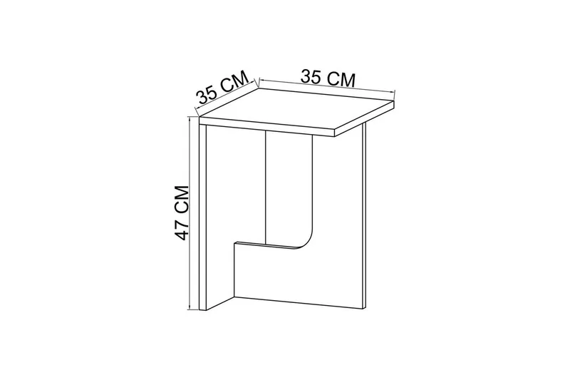 Kiros Sidebord 35x35 cm - Beige - Møbler - Bord - Avlastningsbord - Lampebord & sidebord