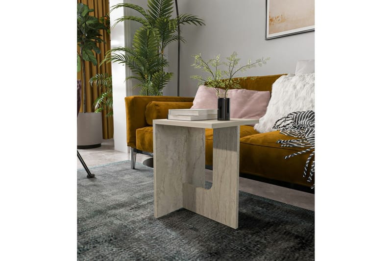Kiros Sidebord 35x35 cm - Beige - Møbler - Bord - Avlastningsbord - Lampebord & sidebord