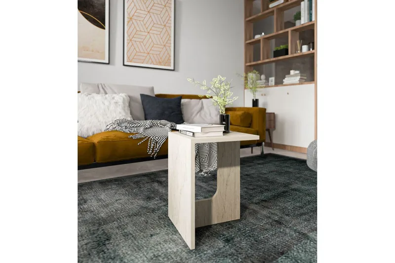 Kiros Sidebord 35x35 cm - Beige - Møbler - Bord - Avlastningsbord - Lampebord & sidebord