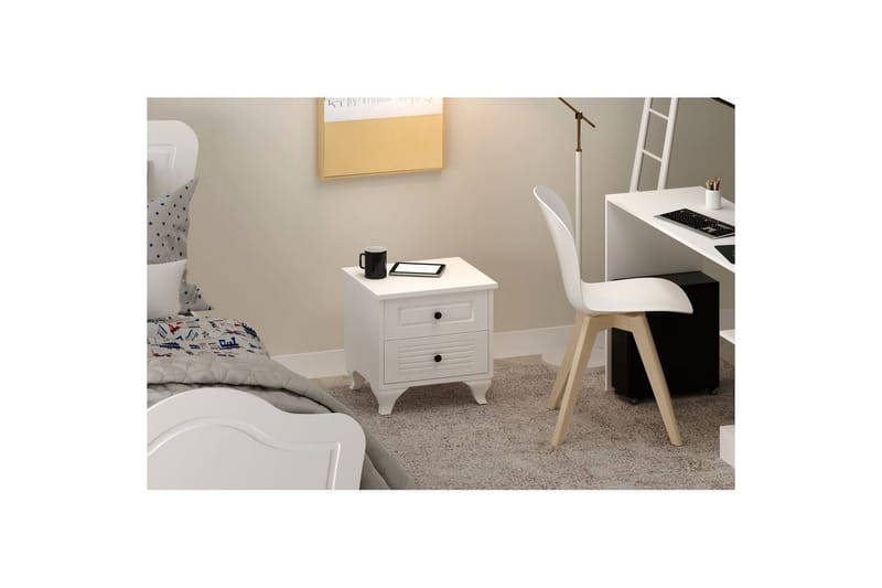 Klyros Nattbord 45 cm - Matt Hvit - Møbler - Bord - Avlastningsbord - Sengebord & nattbord
