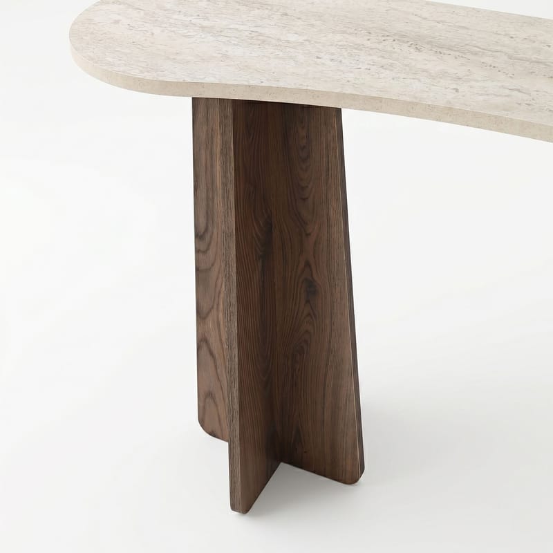 Kommode Homitis Zen (120 x 75 x 35 cm) Travertin valnøtt - Travertin og valnøtt - Møbler - Bord - Avlastningsbord - Lampebord & sidebord
