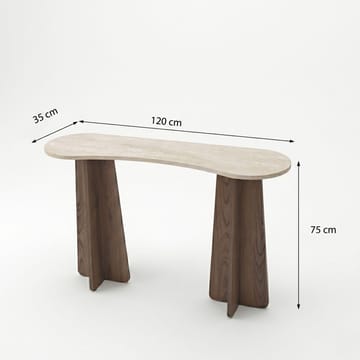 Kommode Homitis Zen (120 x 75 x 35 cm) Travertin valnøtt - Travertin og valnøtt - Møbler - Bord - Avlastningsbord - Lampebord & sidebord