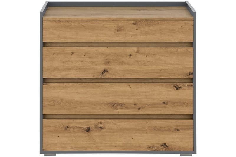 Kommode Kosmo Antrasitt/Eik, 4 skuffer - Antrasitt/Eik, 4 skuffer - Oppbevaring - Oppbevaringsmøbler - Kommode - Entrekommode