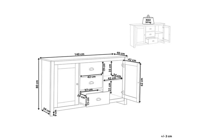 Kommode Lansin - Oppbevaring - Oppbevaringsmøbler - Sideboard & skjenker