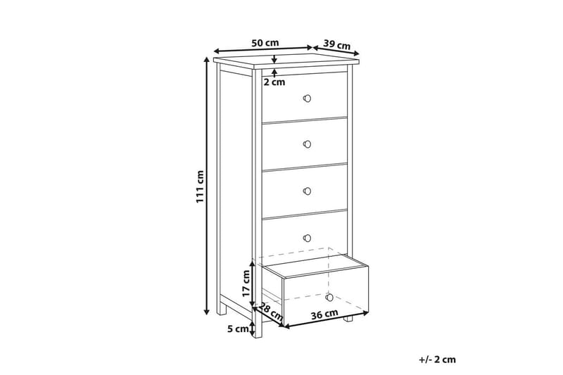 Kommode Salton 50x39x111 cm - 50x39x111 cm - Møbler - Bord - Avlastningsbord - Gangbord