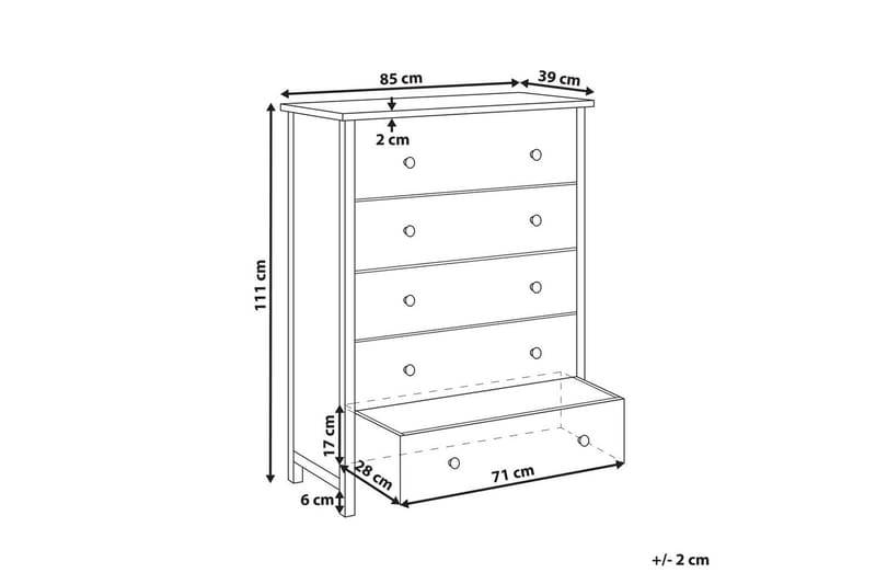 Kommode Salton 85x39x111 cm - 85x39x111 cm - Møbler - Bord - Avlastningsbord - Gangbord