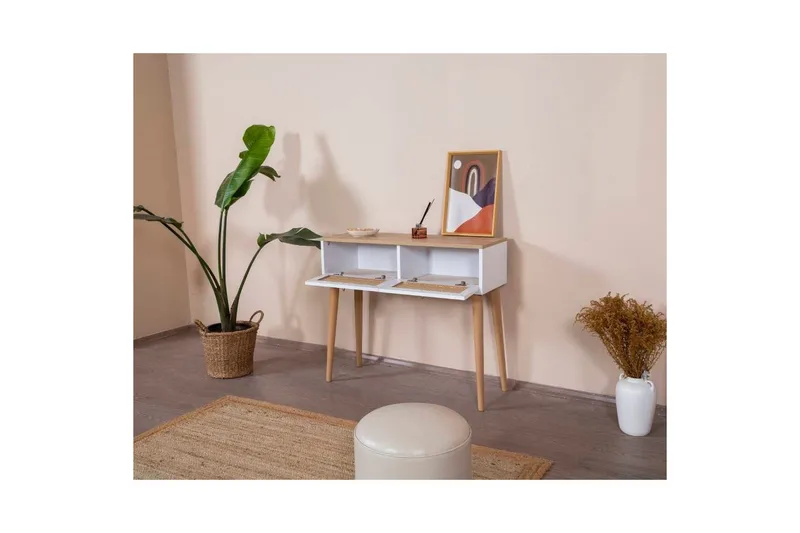 Kommode Terra Hvit / Eik - Hvit/Lysfarget tre - Møbler - Bord - Avlastningsbord - Lampebord & sidebord