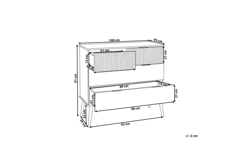 Kommode Timmins med 5 skuffer - Møbler - Bord - Avlastningsbord - Lampebord & sidebord