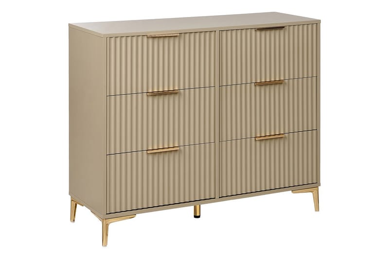 Kommode Walcott Beige, gull - Beige, gull - Møbler - Bord - Avlastningsbord - Gangbord