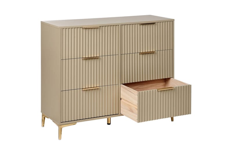 Kommode Walcott Beige, gull - Beige, gull - Møbler - Bord - Avlastningsbord - Gangbord