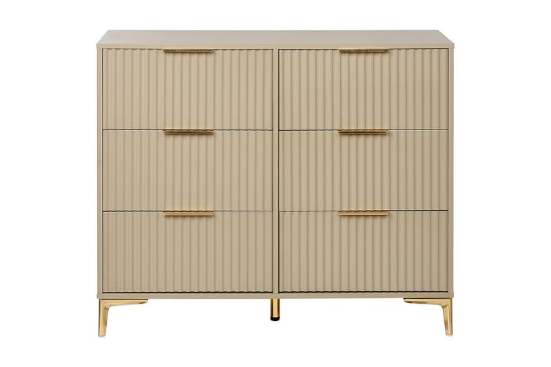 Kommode Walcott Beige, gull - Beige, gull - Møbler - Bord - Avlastningsbord - Gangbord
