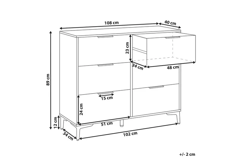 Kommode Walcott Grønn, gull - Grønn, gull - Oppbevaring - Oppbevaringsmøbler - Kommode