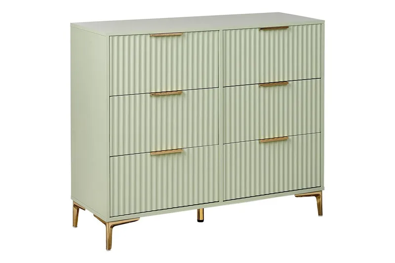 Kommode Walcott Grønn, gull, Grønn, gull