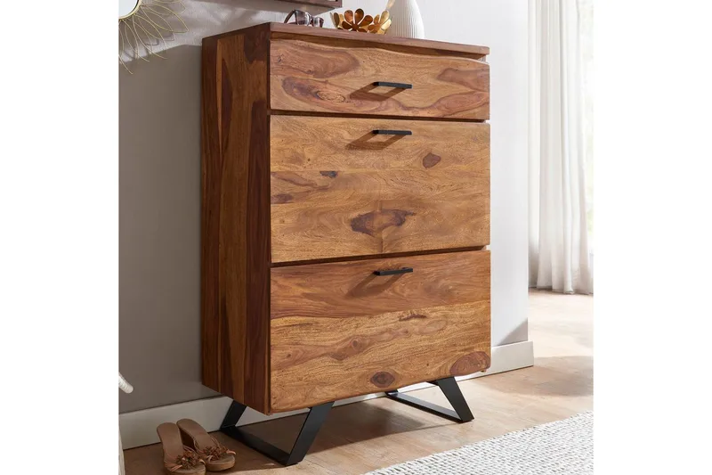 Kommode Wohnling Massivt tre med 5 skuffer trekanthjørne landstil - Oppbevaring - Oppbevaringsmøbler - Kommode - Entrekommode