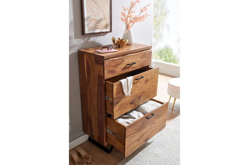 Kommode Wohnling Massivt tre med 5 skuffer trekanthjørne landstil - Oppbevaring - Oppbevaringsmøbler - Kommode - Entrekommode