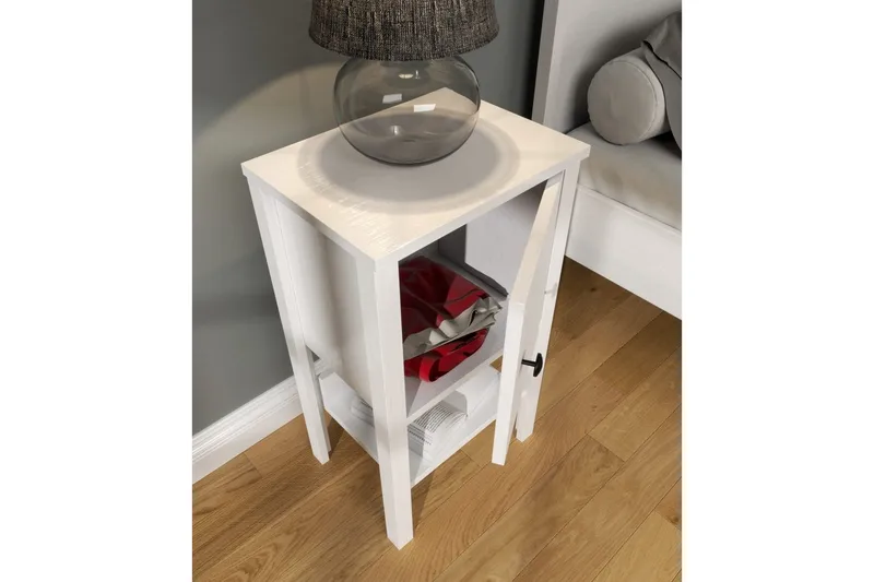 Konrul Nattbord 40 cm - Natur/Hvit - Møbler - Bord - Avlastningsbord - Sengebord & nattbord