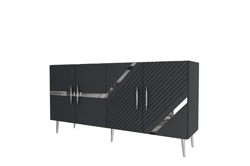 Konsoll Bielany Antrasitt / Sølv, Antrasitt / Sølv