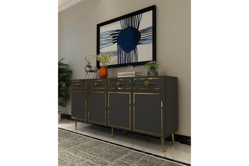 Konsoll Colomieuy Antrasitt / Gull - Antrasitt / Gull - Møbler - Bord - Avlastningsbord - Gangbord