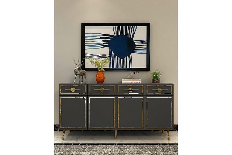 Konsoll Colomieuy Antrasitt / Gull - Antrasitt / Gull - Møbler - Bord - Avlastningsbord - Gangbord