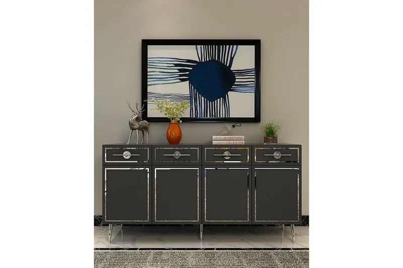 Konsoll Colomieuy Antrasitt / Sølv - Antrasitt / Sølv - Møbler - Bord - Avlastningsbord - Gangbord