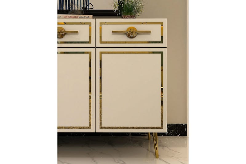 Konsoll Colomieuy Hvit / Gull - Hvit / Gull - Møbler - Bord - Avlastningsbord - Gangbord