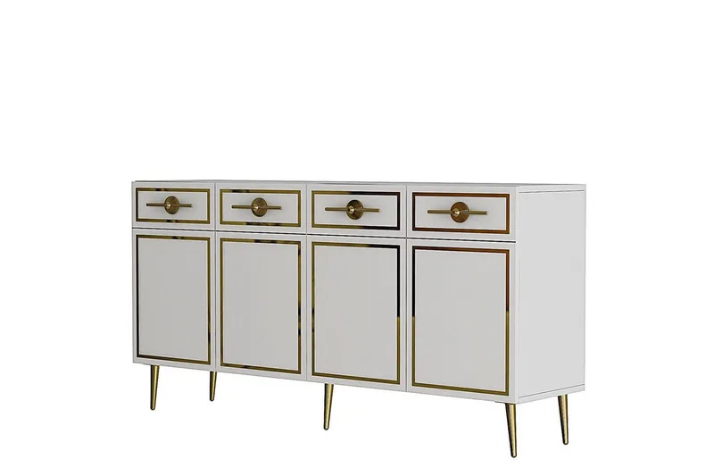 Konsoll Colomieuy Hvit / Gull - Hvit / Gull - Møbler - Bord - Avlastningsbord - Gangbord