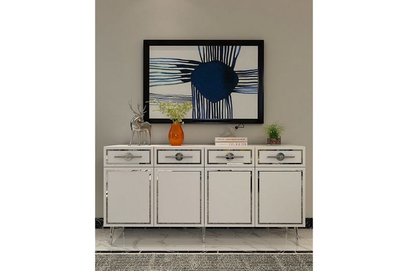 Konsoll Colomieuy Hvit / Sølv - Hvit / Sølv - Møbler - Bord - Avlastningsbord - Gangbord