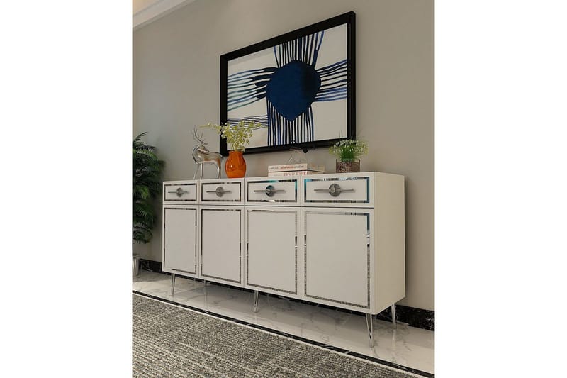 Konsoll Colomieuy Hvit / Sølv - Hvit / Sølv - Møbler - Bord - Avlastningsbord - Gangbord