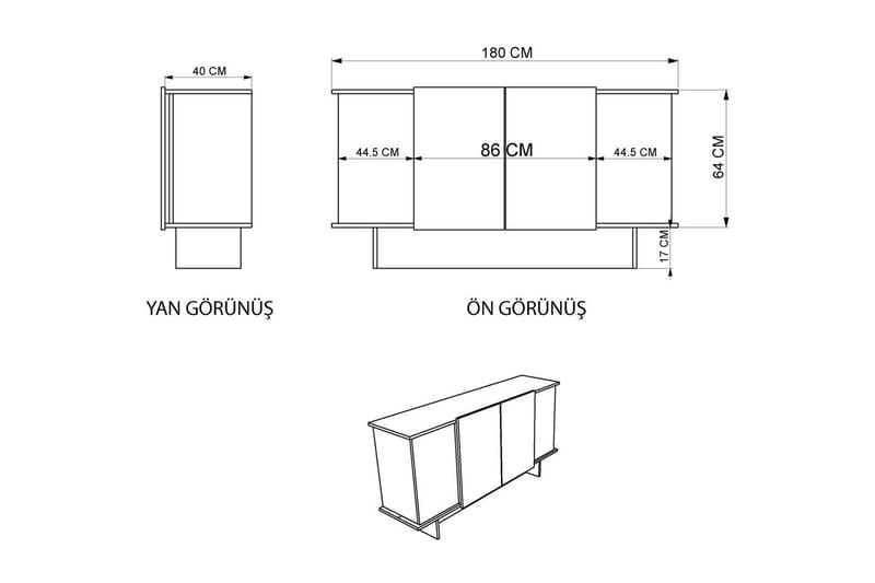 Konsoll Diannare Antrasitt / Valnøtt - Antrasitt / Valnøtt - Møbler - Bord - Avlastningsbord - Gangbord