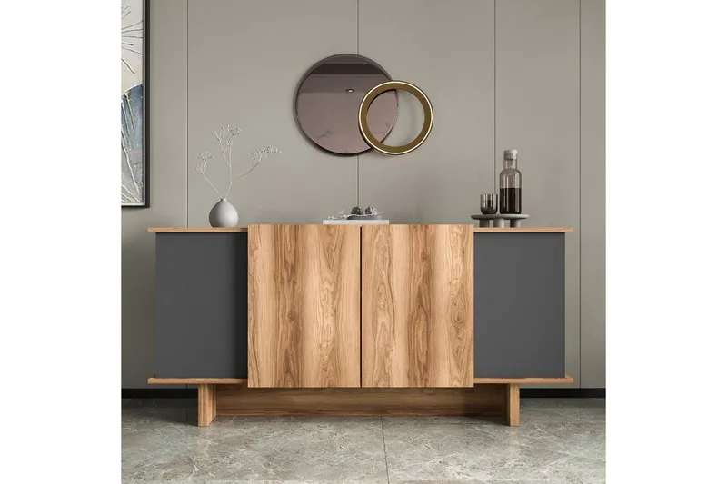 Konsoll Diannare Antrasitt / Valnøtt - Antrasitt / Valnøtt - Møbler - Bord - Avlastningsbord - Gangbord