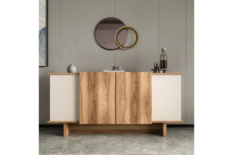 Konsoll Diannare Sand / Valnøtt - Sand / Valnøtt - Møbler - Bord - Avlastningsbord - Gangbord