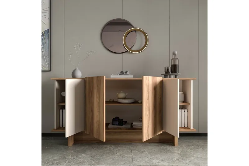 Konsoll Diannare Sand / Valnøtt - Sand / Valnøtt - Møbler - Bord - Avlastningsbord - Gangbord