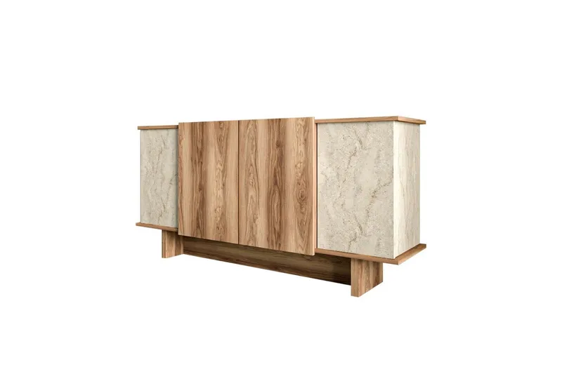 Konsoll Diannare Travertin / Valnøtt - Travertin / Valnøtt - Møbler - Bord - Avlastningsbord - Gangbord