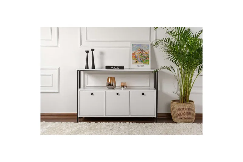 Konsoll Hemani Hvit Sort - Hvit Sort - Møbler - Bord - Avlastningsbord - Gangbord