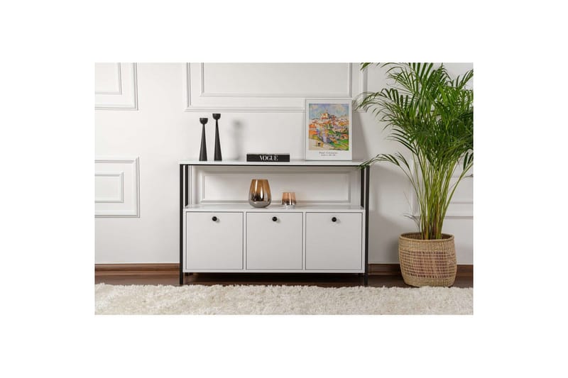 Konsoll Hemani Hvit Sort - Hvit Sort - Møbler - Bord - Avlastningsbord - Gangbord