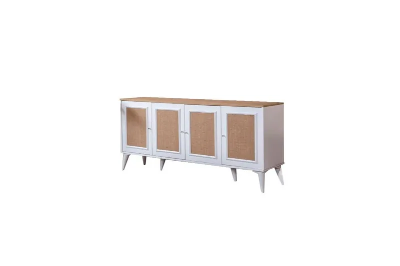 Konsoll Jatinder Hvit / Eik - Mellomfarget tre/Hvit - Møbler - Bord - Avlastningsbord - Gangbord