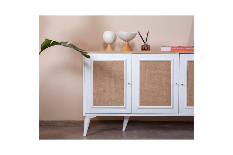 Konsoll Jatinder Hvit / Eik - Mellomfarget tre/Hvit - Møbler - Bord - Avlastningsbord - Gangbord