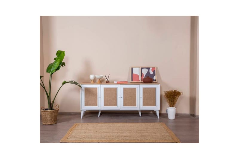 Konsoll Jatinder Hvit / Eik - Mellomfarget tre/Hvit - Møbler - Bord - Avlastningsbord - Gangbord