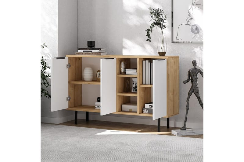 Konsoll Schmida Sudamal Eik / Hvit - Blå/Hvit - Møbler - Bord - Avlastningsbord - Gangbord