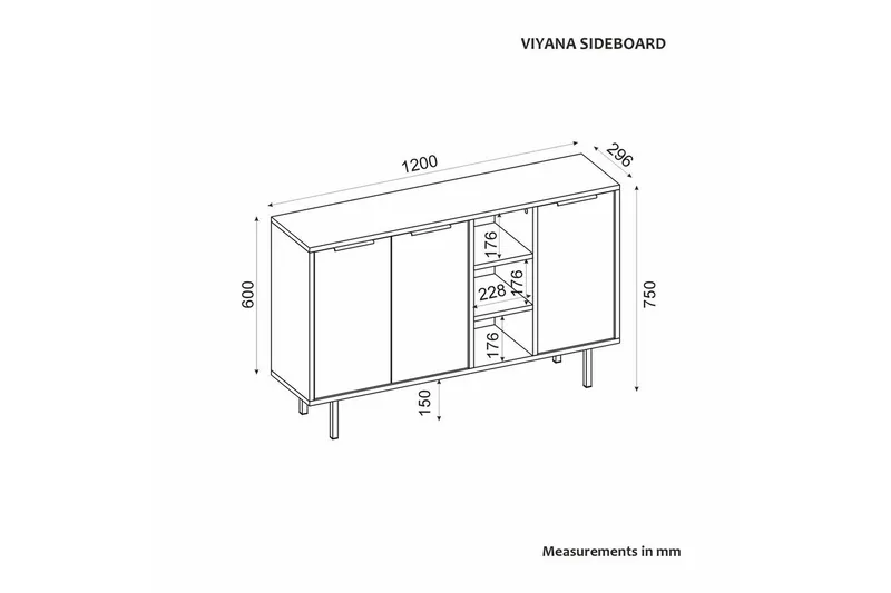 Konsoll Schmida Sudamal Eik / Hvit - Blå/Hvit - Møbler - Bord - Avlastningsbord - Gangbord