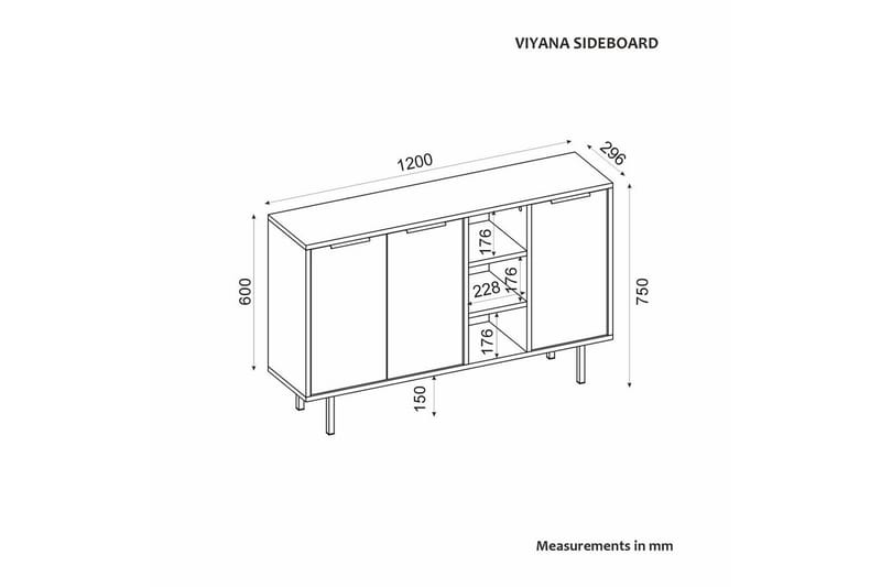 Konsoll Schmida Sudamal Eik / Hvit - Blå/Hvit - Møbler - Bord - Avlastningsbord - Gangbord