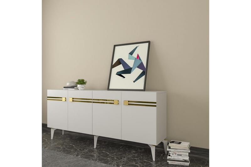 Konsoll Slobidka Hvit / Gull - Hvit / Gull - Møbler - Bord - Avlastningsbord - Gangbord