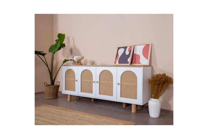 Konsoll Terra Hvit / Eik - Mellomfarget tre/Hvit - Møbler - Bord - Avlastningsbord - Gangbord