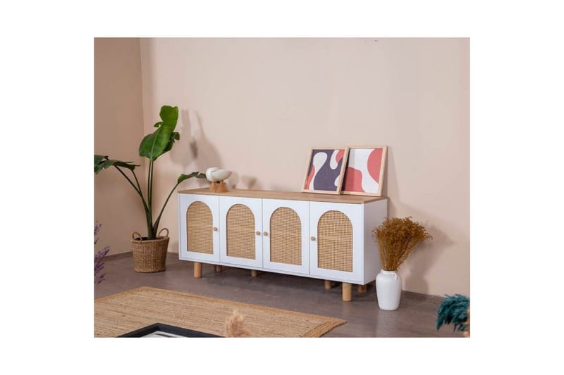 Konsoll Terra Hvit / Eik - Mellomfarget tre/Hvit - Møbler - Bord - Avlastningsbord - Gangbord