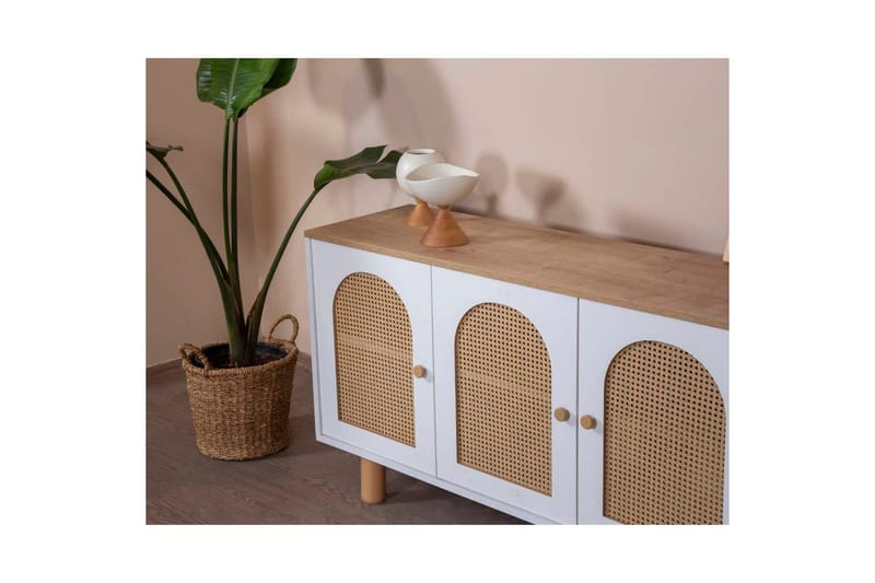 Konsoll Terra Hvit / Eik - Mellomfarget tre/Hvit - Møbler - Bord - Avlastningsbord - Gangbord